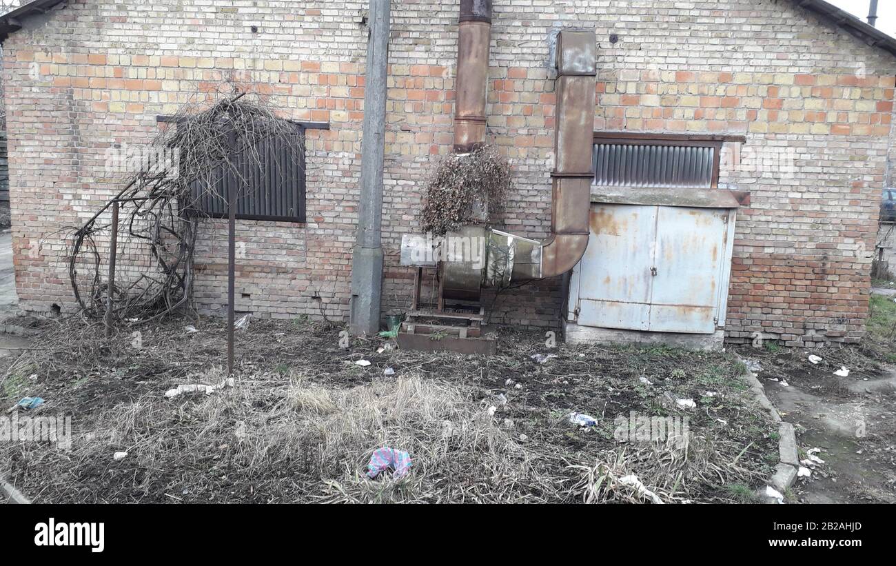 Old factory equipment ventilation the ducts Stock Photo Alamy