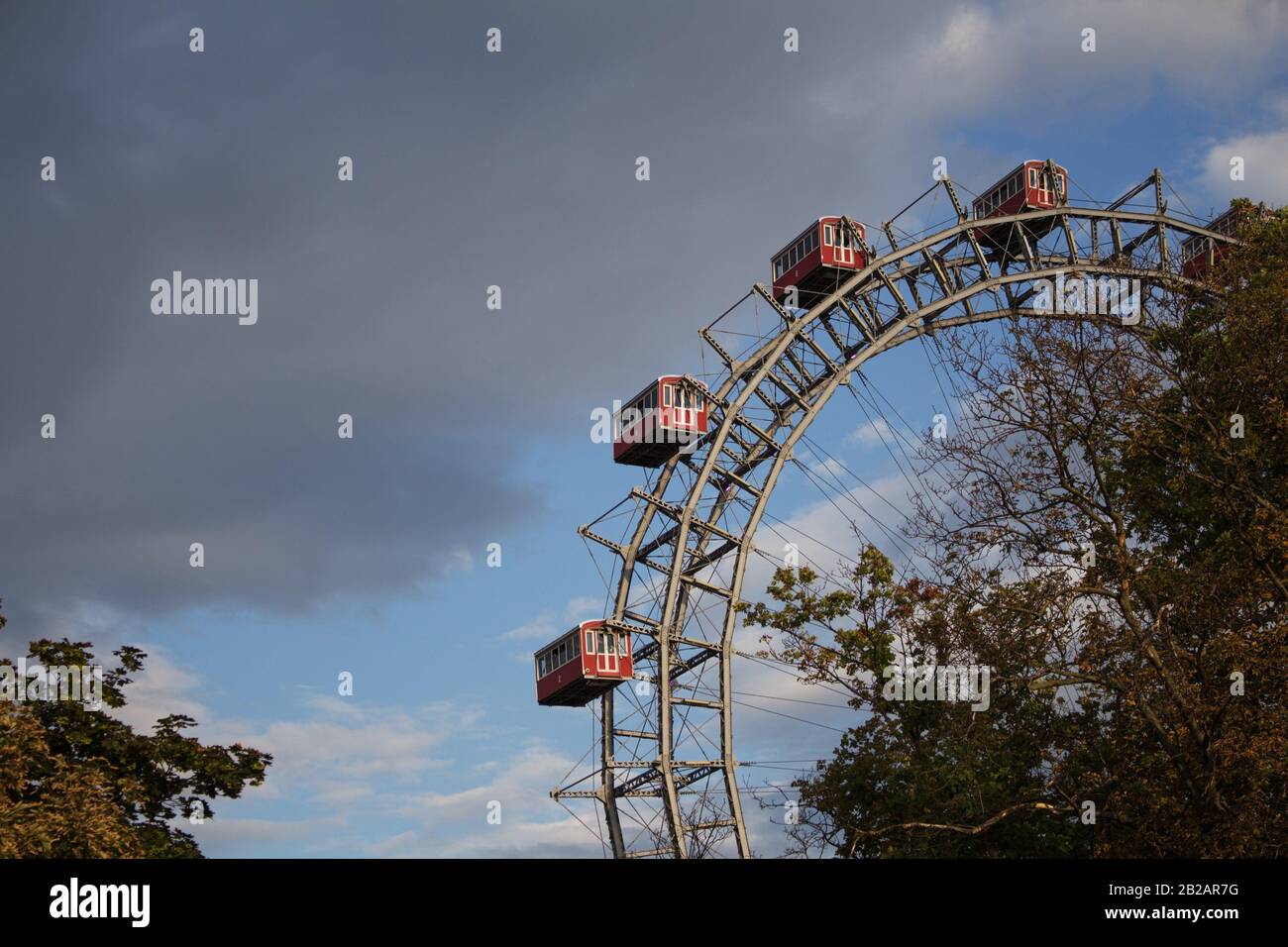 Ferris Wheel at Amusement Park Prater in Vienna Austria. Stock Photo