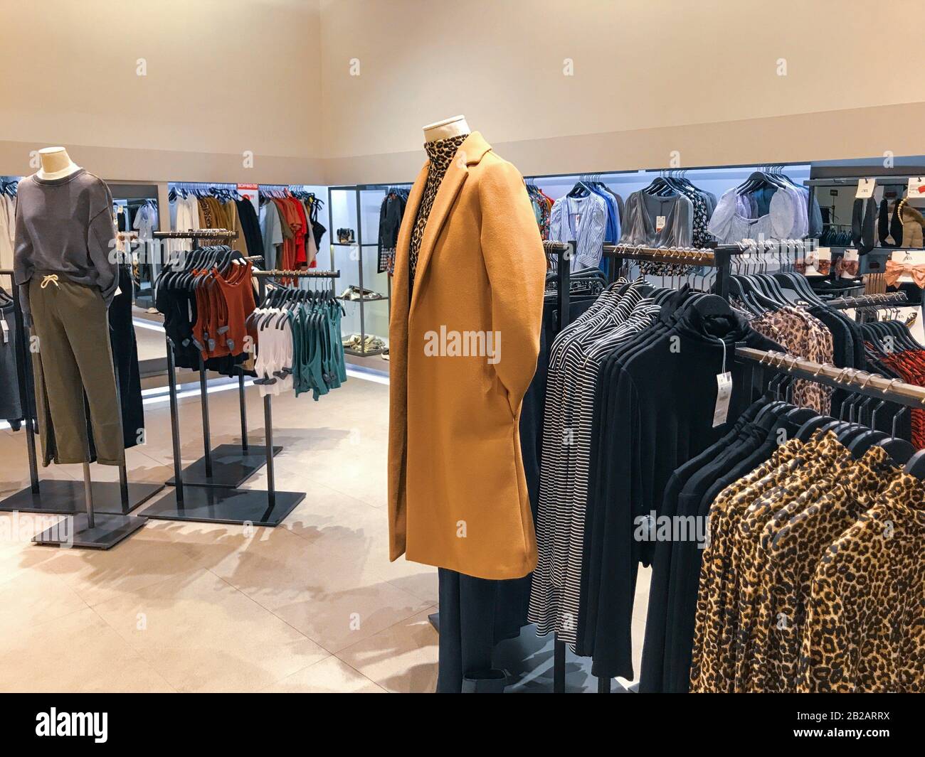 Burgas, Bulgaria - February 14, 2020: Zara store in Burgas. Zara is a ...