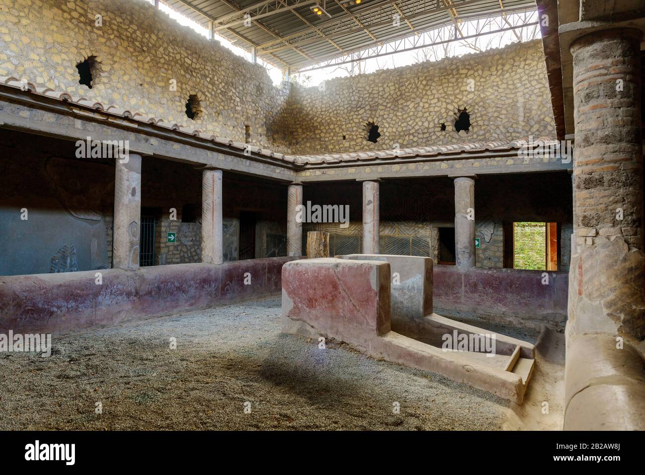 Oplontis Villa of Poppea - The servile peristyle Stock Photo