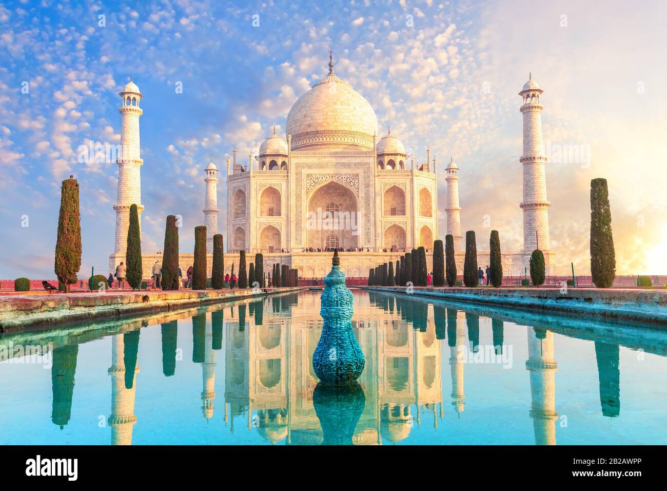 Famous Taj Mahal Complex Beautiful View In Agra Uttar Pradesh India