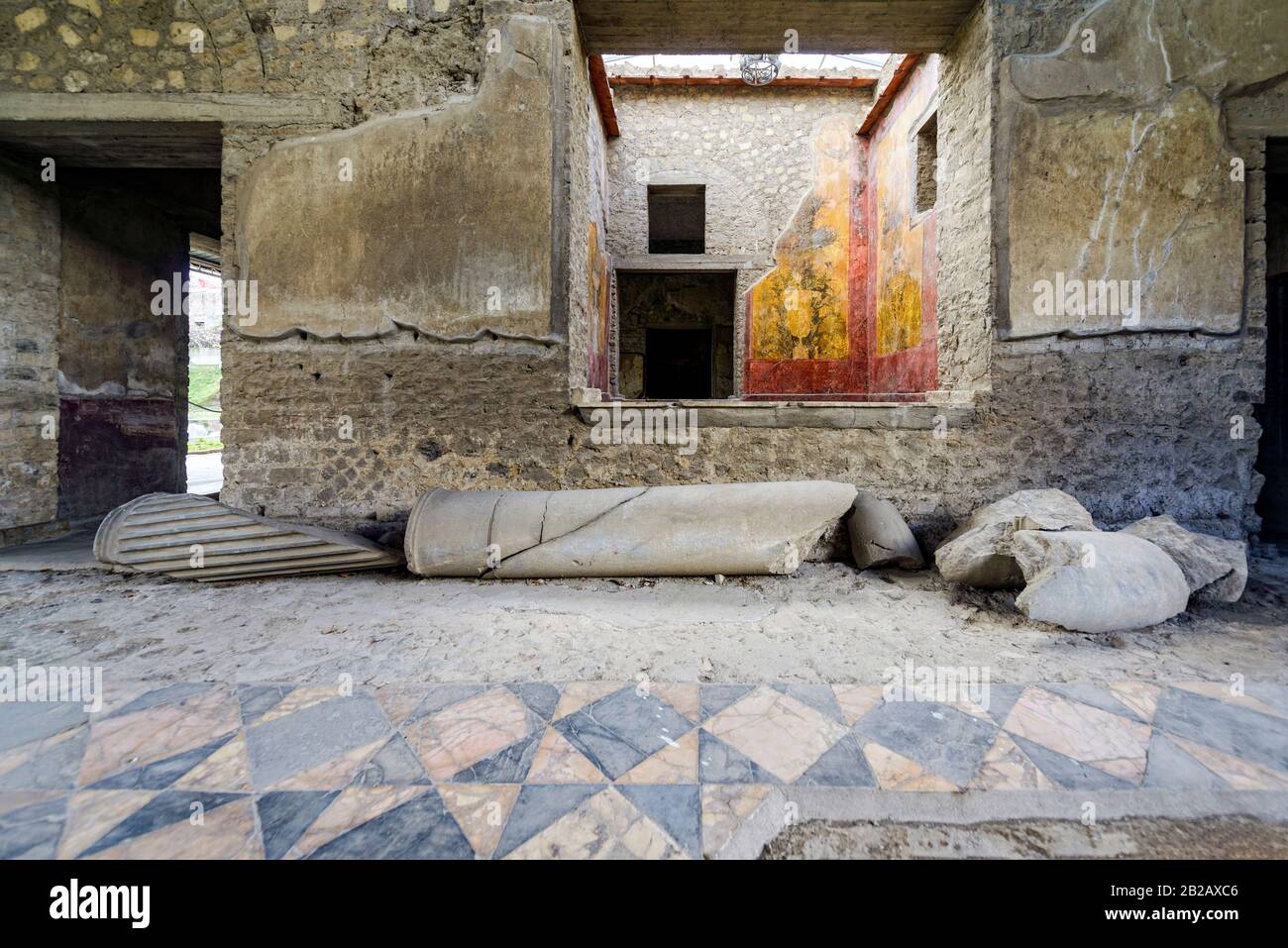Oplontis Villa of Poppea - the living room Stock Photo