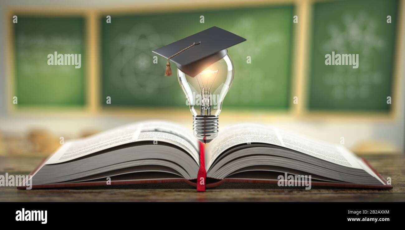 Education, learning on school and university or idea concept. Open book