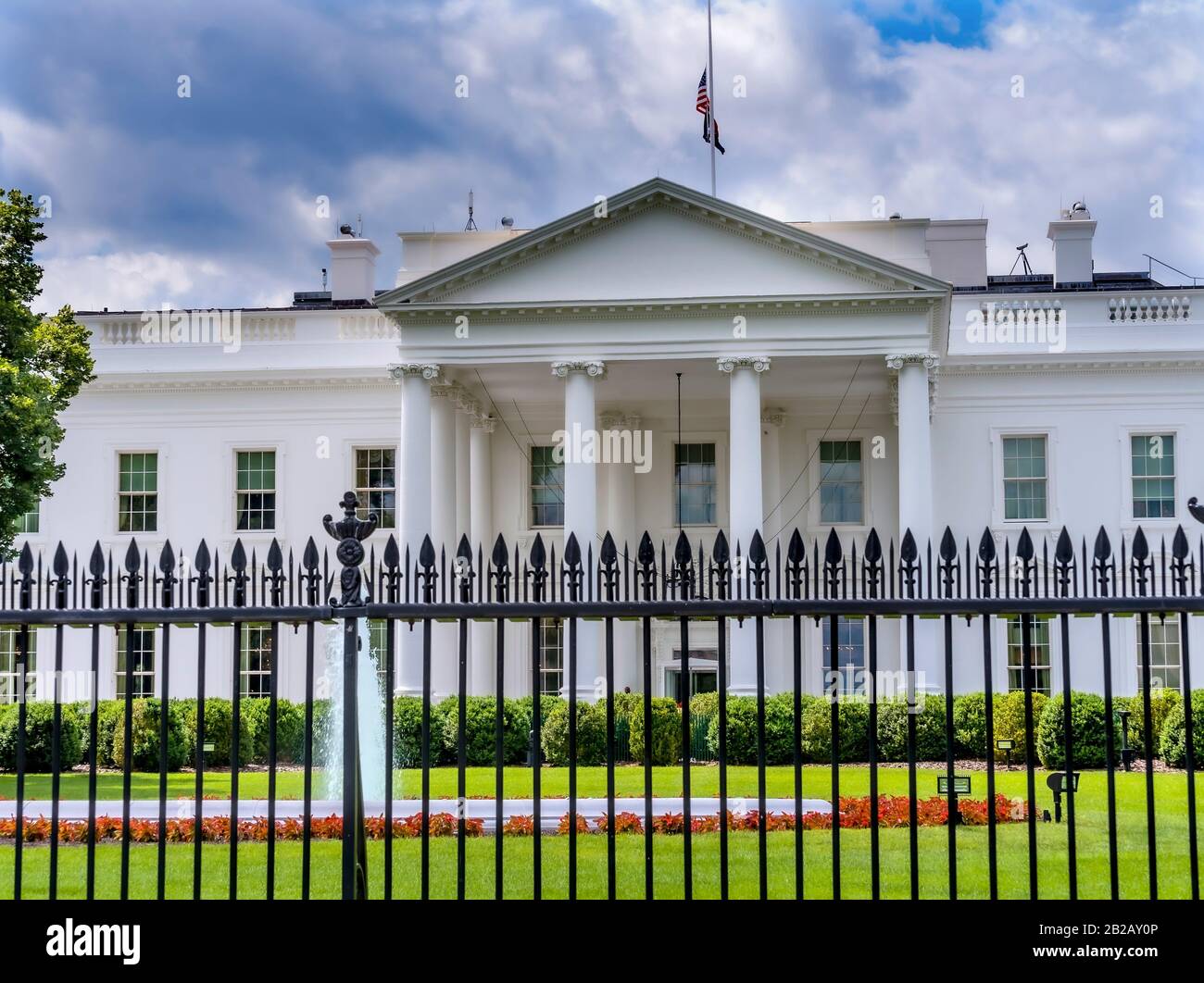 Black Fence Presidential White House Pennsylvania Ave Washington DC. Stock Photo