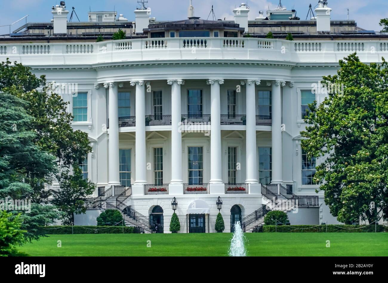 Presidential White House Constitution Ave Washington DC. Stock Photo