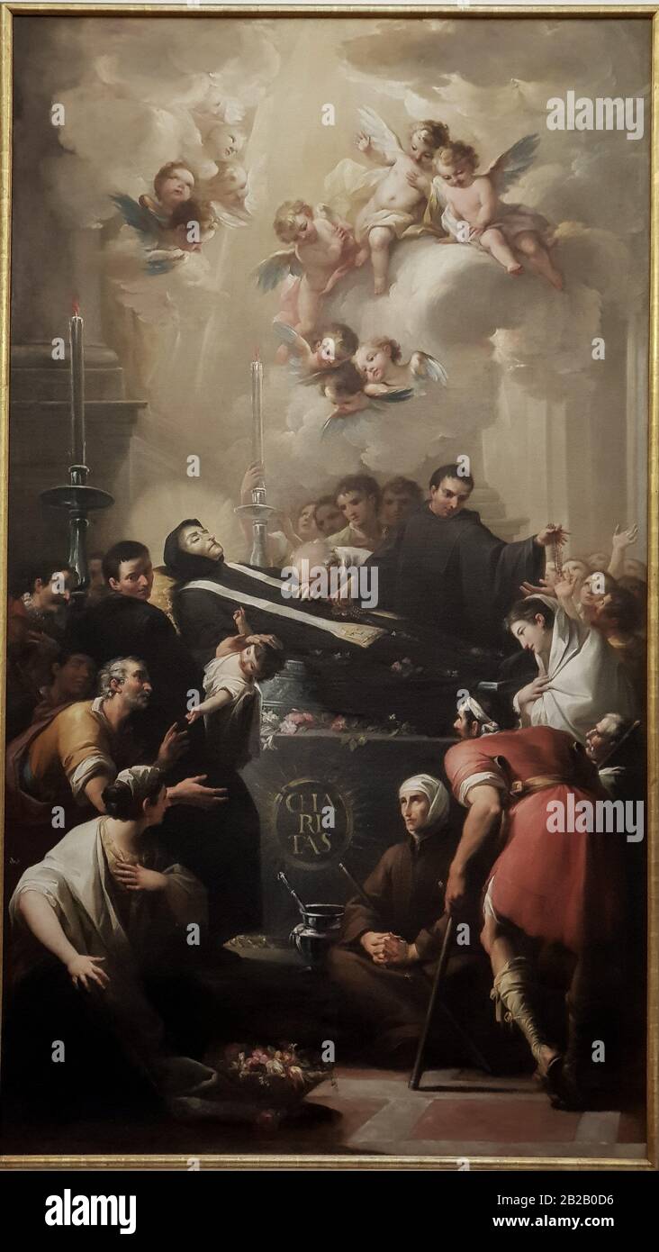 '''Dead of beatus Gaspar Bono'', Mariano Salvador Maella (1739-1819), oil on canvas. Stock Photo