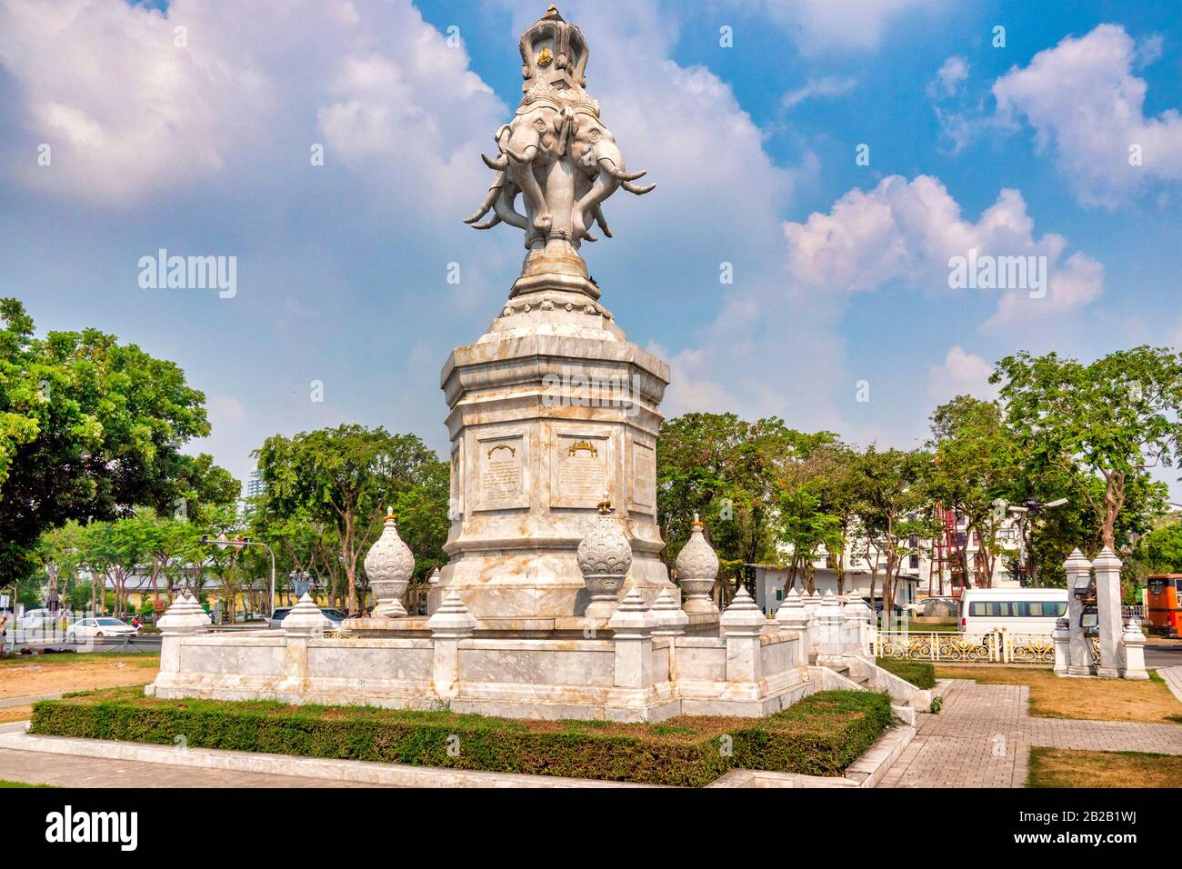 Rama IX Golden Jubilee Monument on Ratchadamnoen Road, Bangkok, Thailand Stock Photo