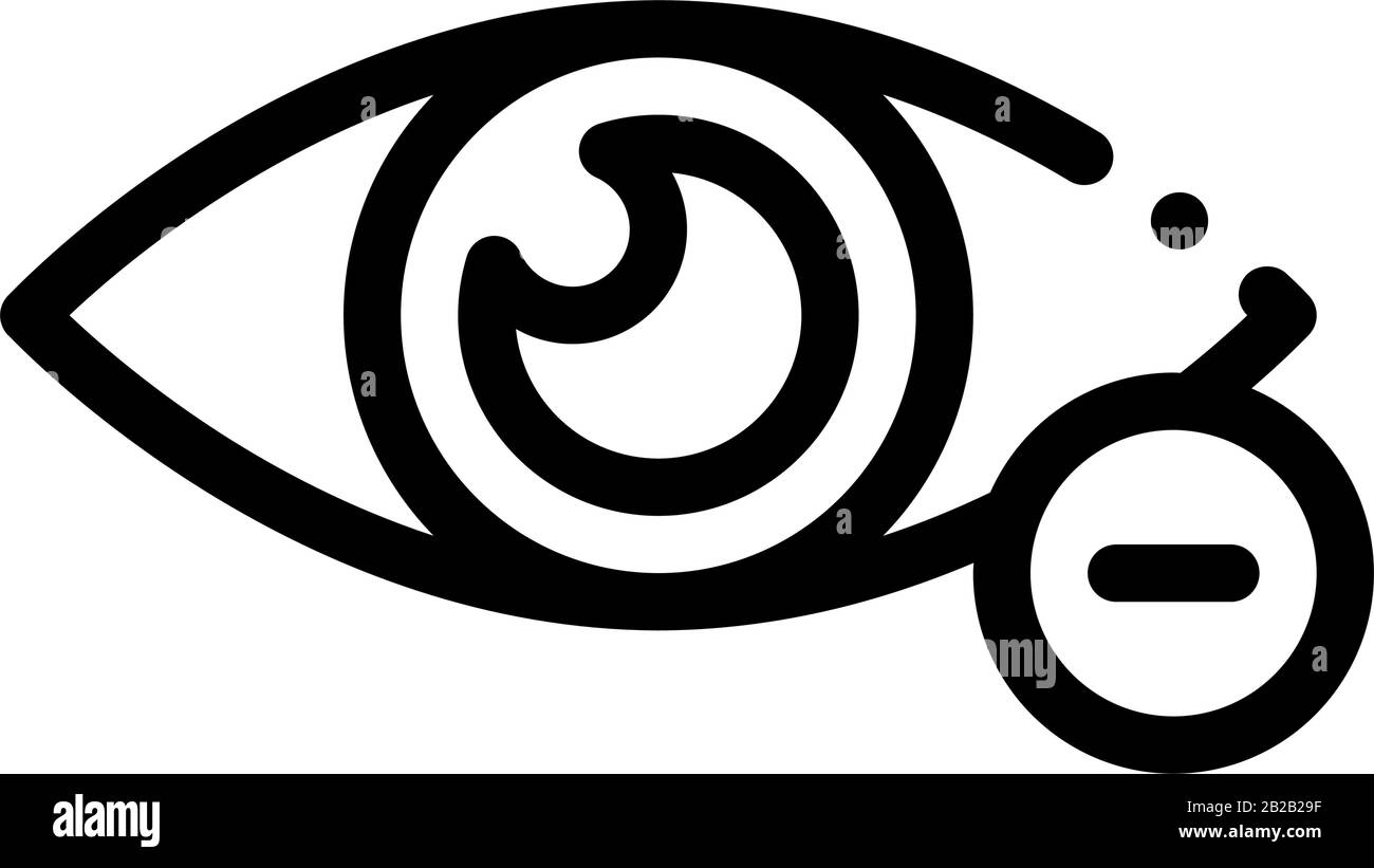 Diopter Myopia Eye Vision Icon Thin Line Vector Stock Vector Image ...