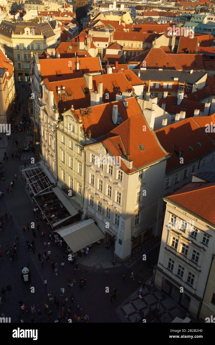 Prague (Czech Republic). Housing next to the Old Town Square (StaromÄ›stské námÄ›stí) of the city of Prague. Stock Photo