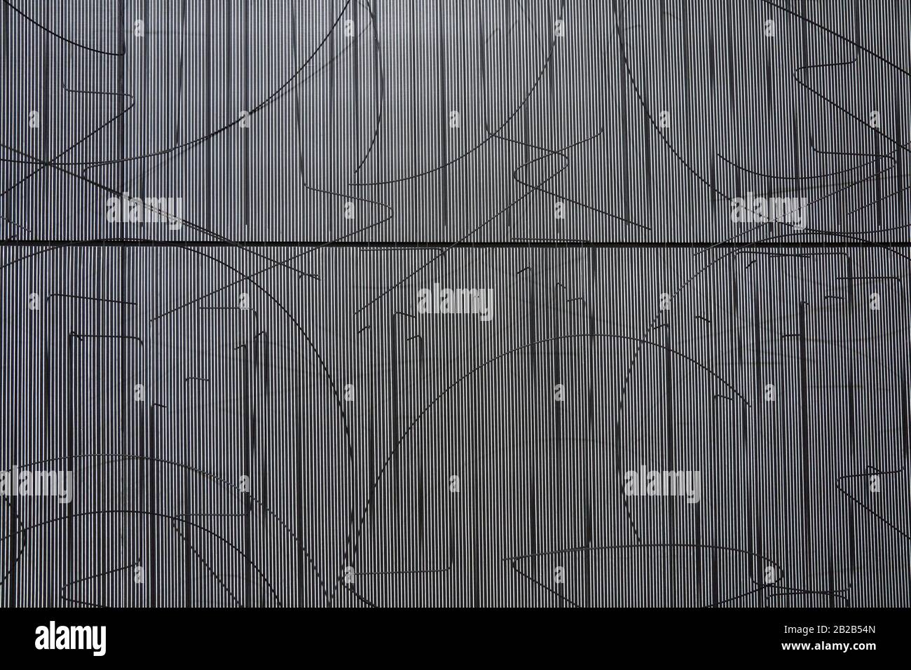 '''Black Wall Writing'', 1977, The Fourth Dimension, Jesús Rafael Soto (1923-2005) Stock Photo