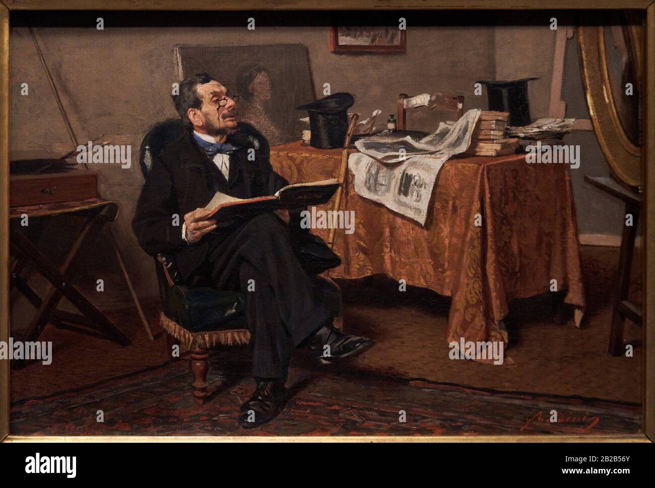 '''The art lover'', c. 1866, Giovanni Boldini (1842-1931) Stock Photo