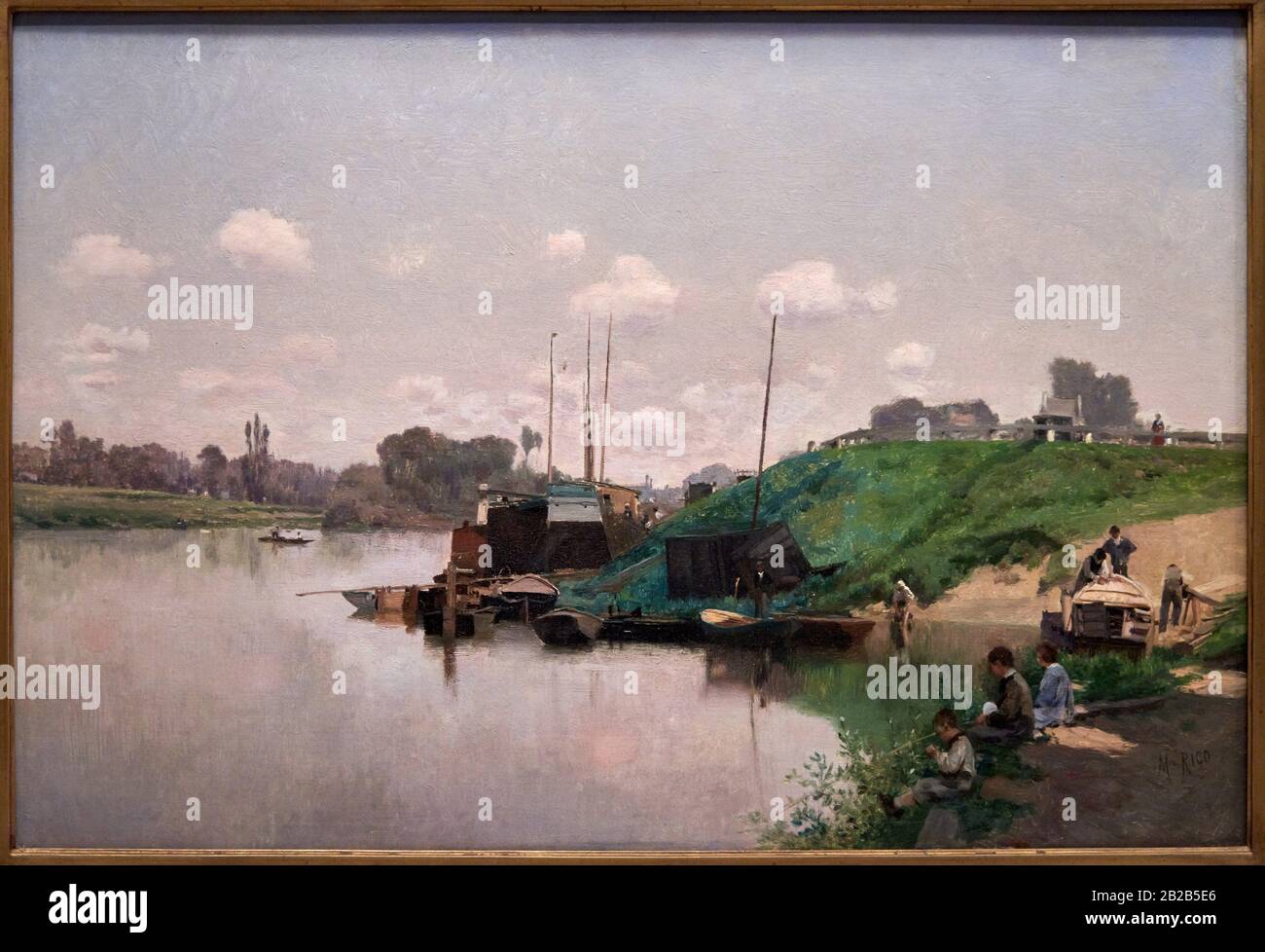 '''Summer day on the Seine'', c. 1870-1875, Martin Rico (1833-1908) Stock Photo