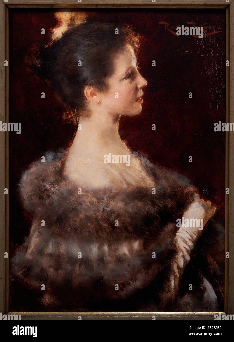 '''Lady in an evening gown'', c. 1893, Román Ribera Cirera (1849-1935) Stock Photo