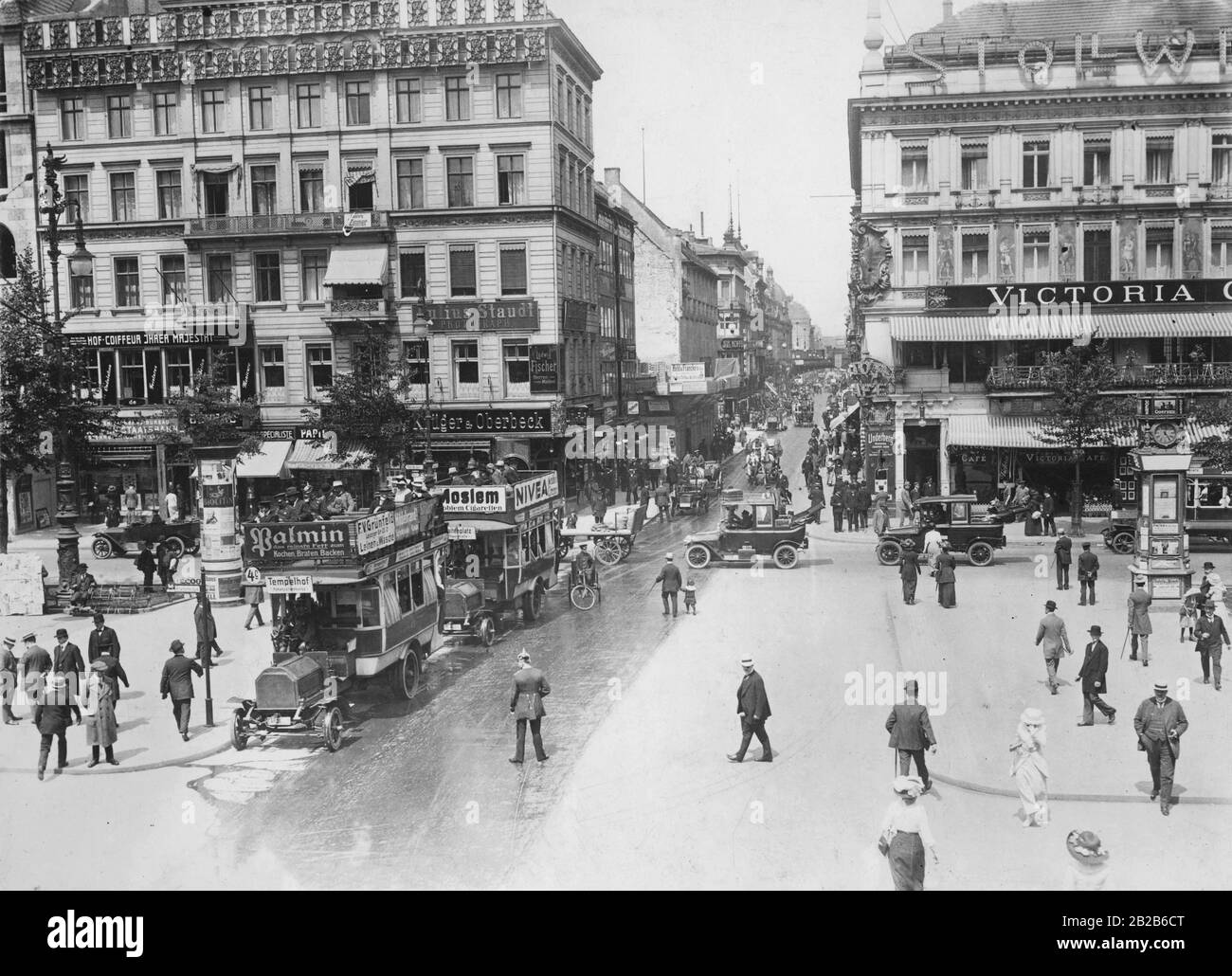 View of the Friedrichstrasse in Berlin. Undated photo. Stock Photo