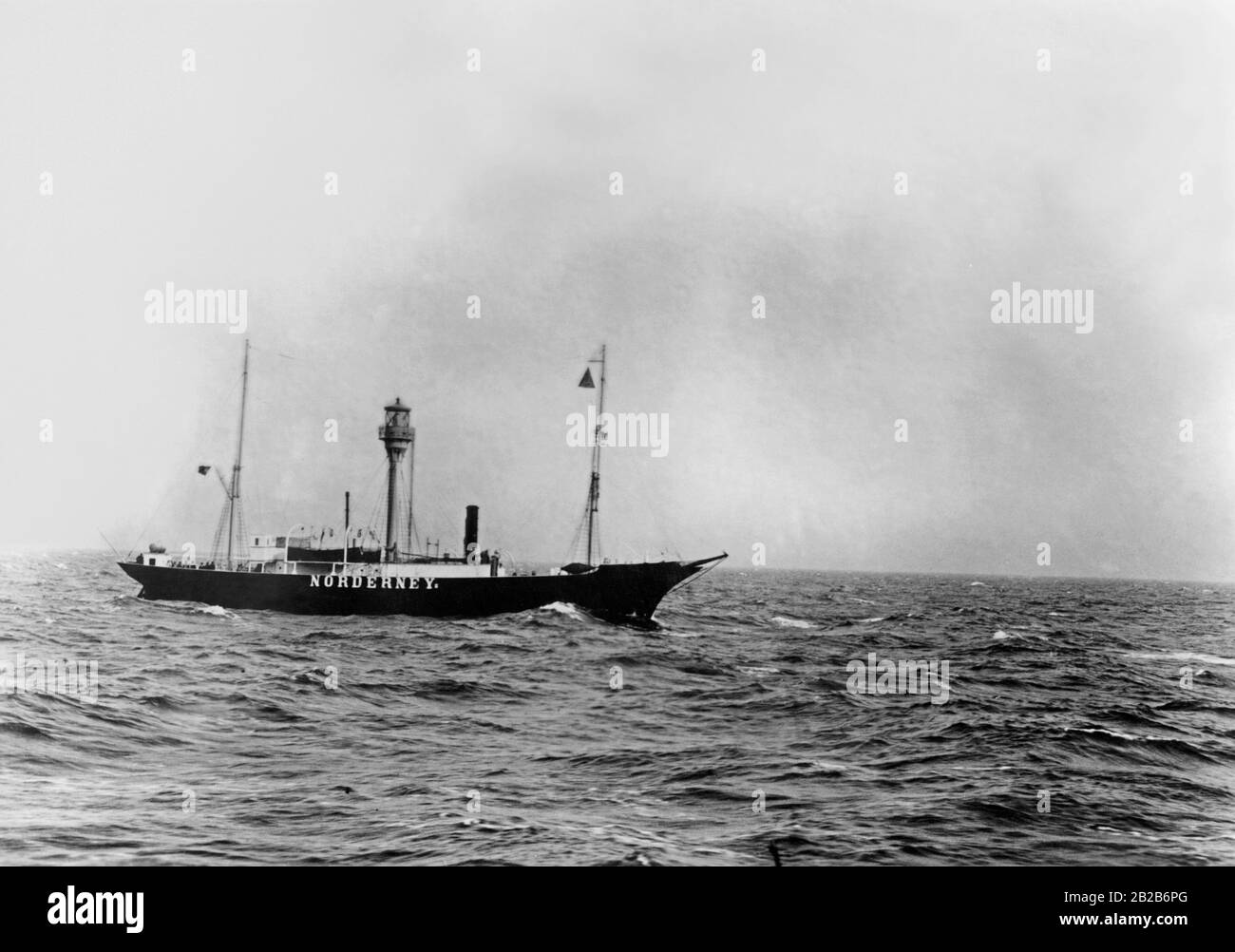 View of the steamship Norderney on the Norderney Island. Stock Photo