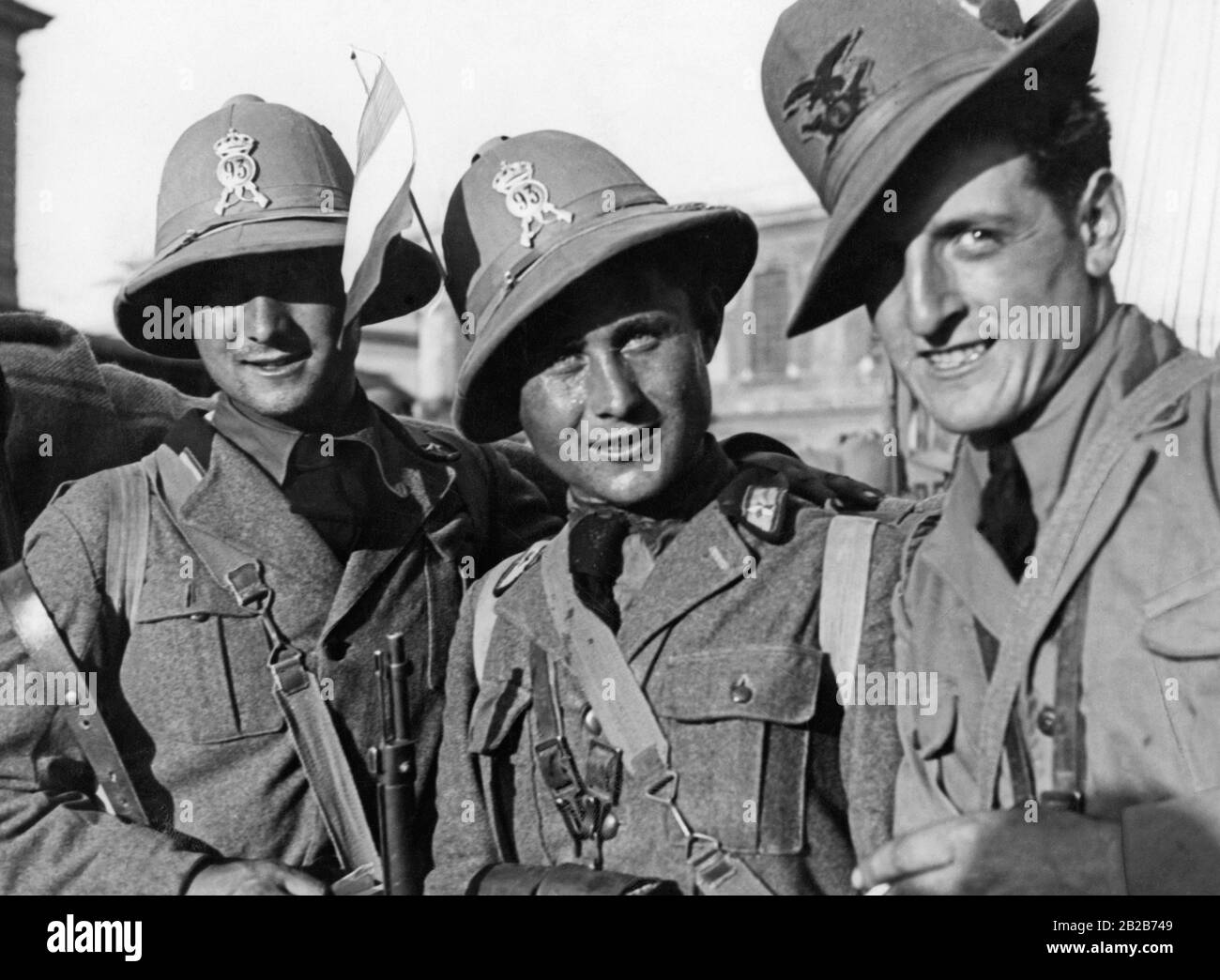 Soldiers of the 93rd Division in the Italo-Ethiopian War. Stock Photo