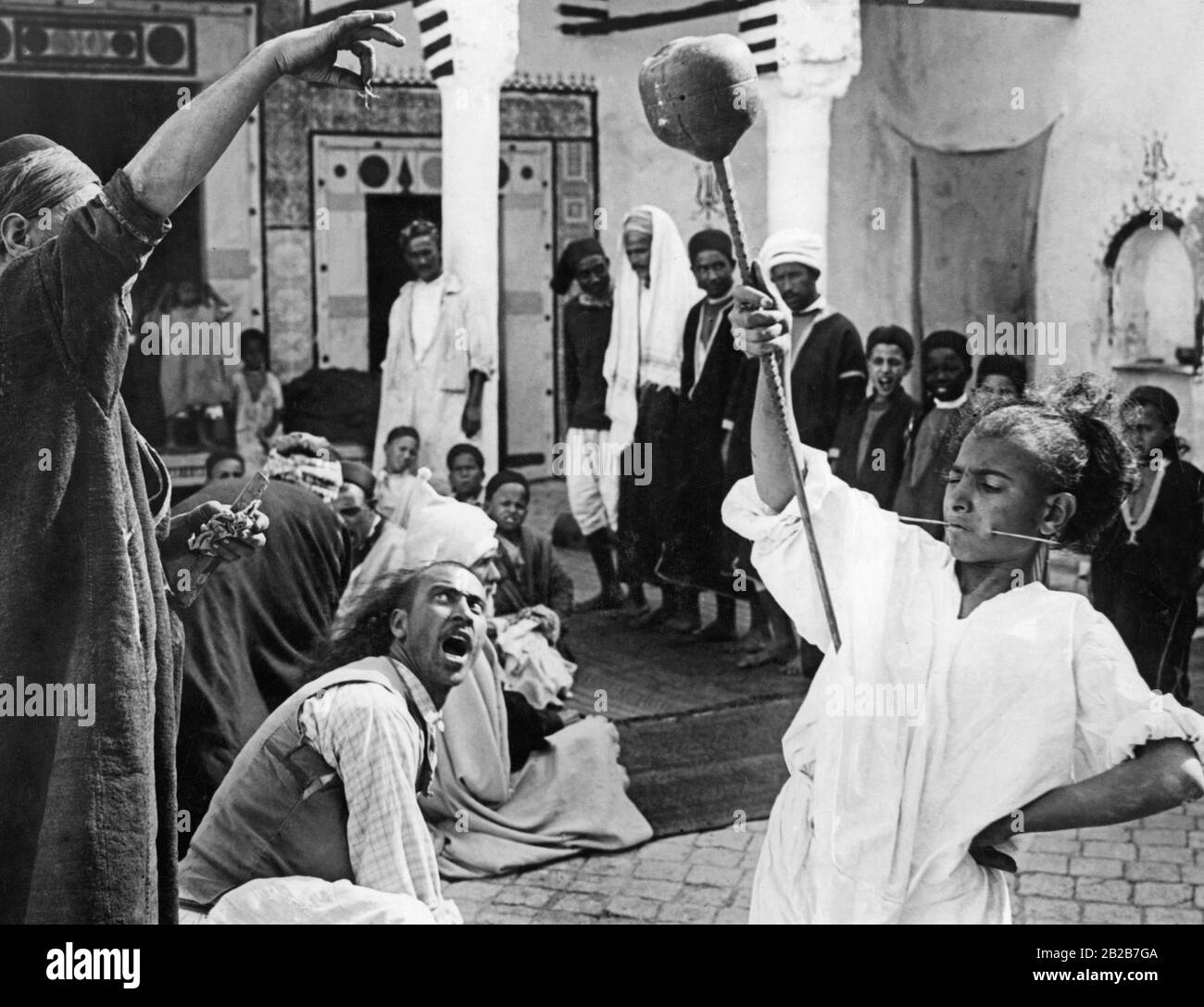 Street performers in Tunis. Undated photo. Stock Photo