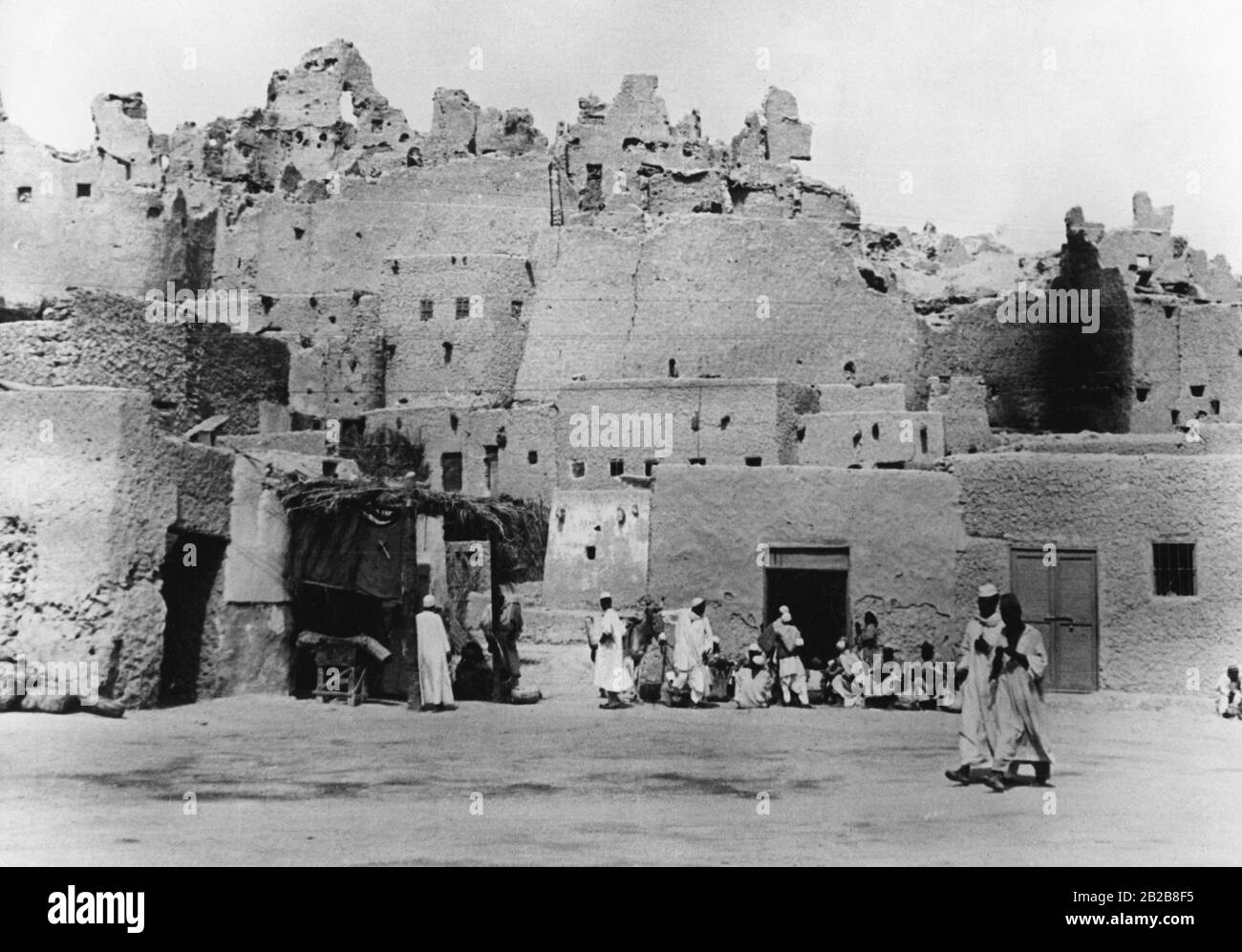 The old town of Siwa in northwest Egypt. The picture was taken as a propaganda shot by the war reporter L. Koch. Stock Photo