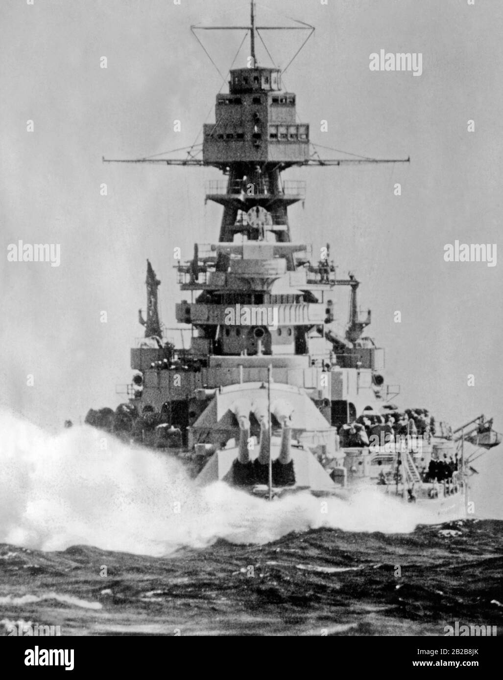 The US Navy battleship Arizona at sea. (Undated photo, c. 1930s) Stock Photo