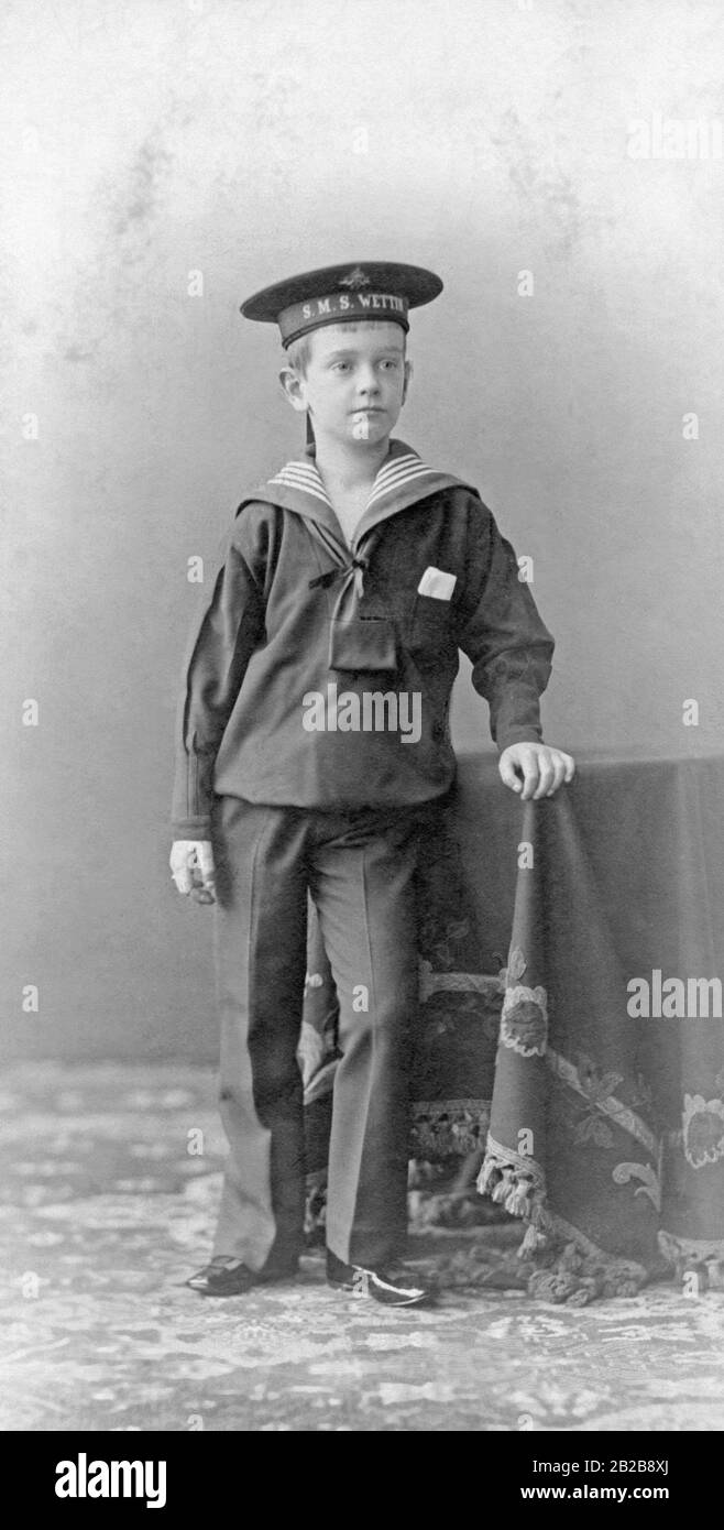 The six-year-old Prince of Saxony, second oldest son of King Friedrich August III of Saxony. Stock Photo