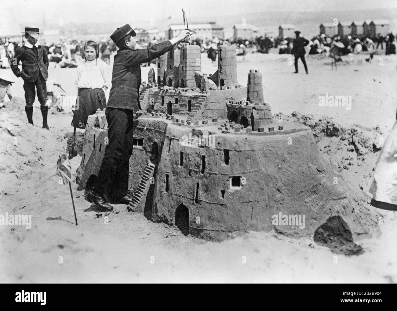 Building sand castles, Westerland, Sylt, Schleswig-Holstein, Germany main image 1