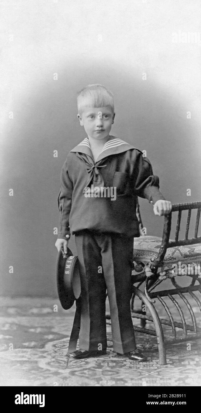 The six-year-old Prince of Saxony, the youngest son of the last Saxon King, Friedrich August III. Stock Photo