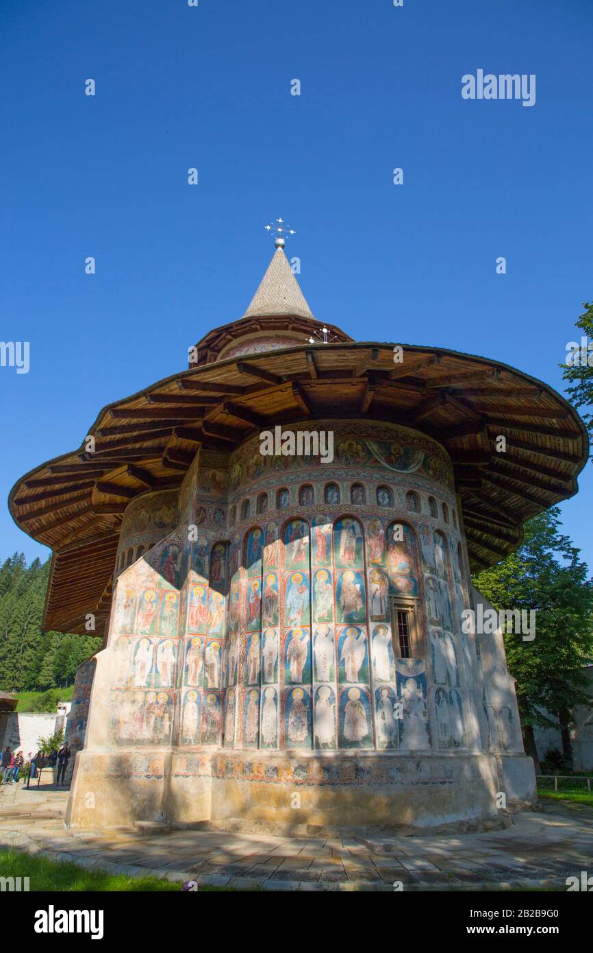 Voronet Monastery, 1487, Painted Monasteries, UNESCO World Heritage Site, Gura Humorului, Suceava County, Romania Stock Photo