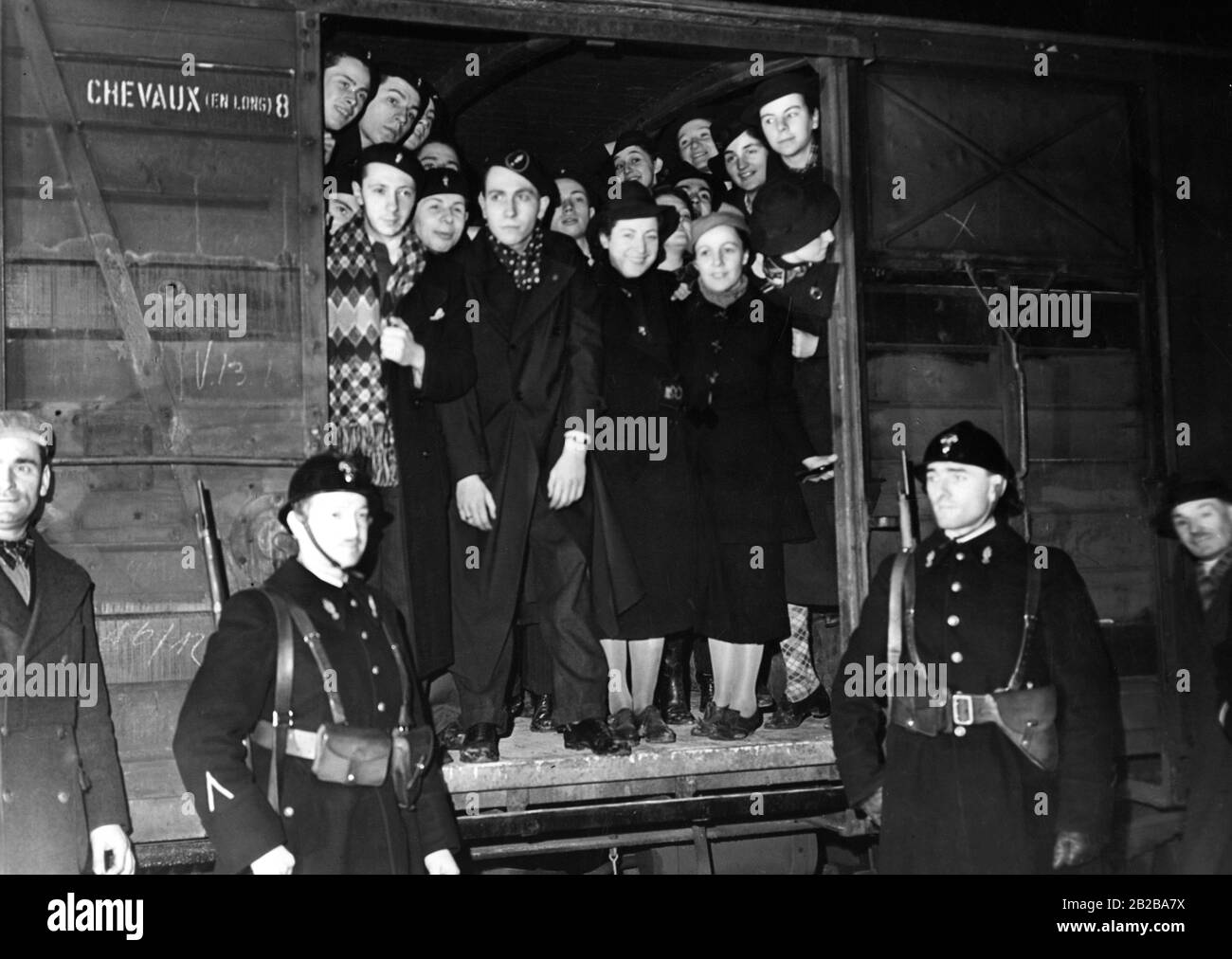 Paris checks its air-raid shelters at the Gare d'Austerlitz. The city is testing how quickly 2000 civilians can be evacuated from the capital by train. Stock Photo