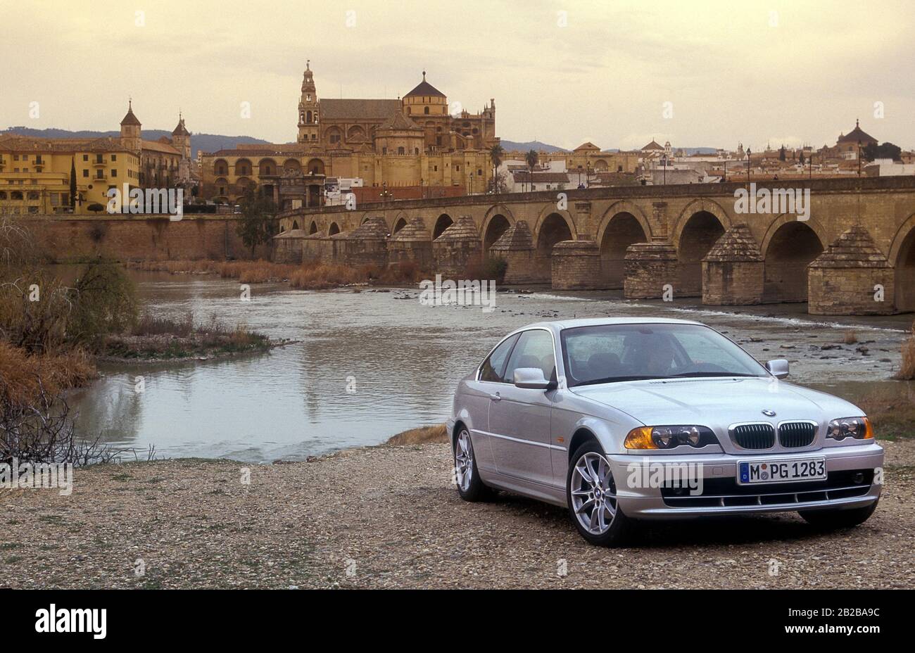 1999 BMW 328 Ci driving in Spain Stock Photo