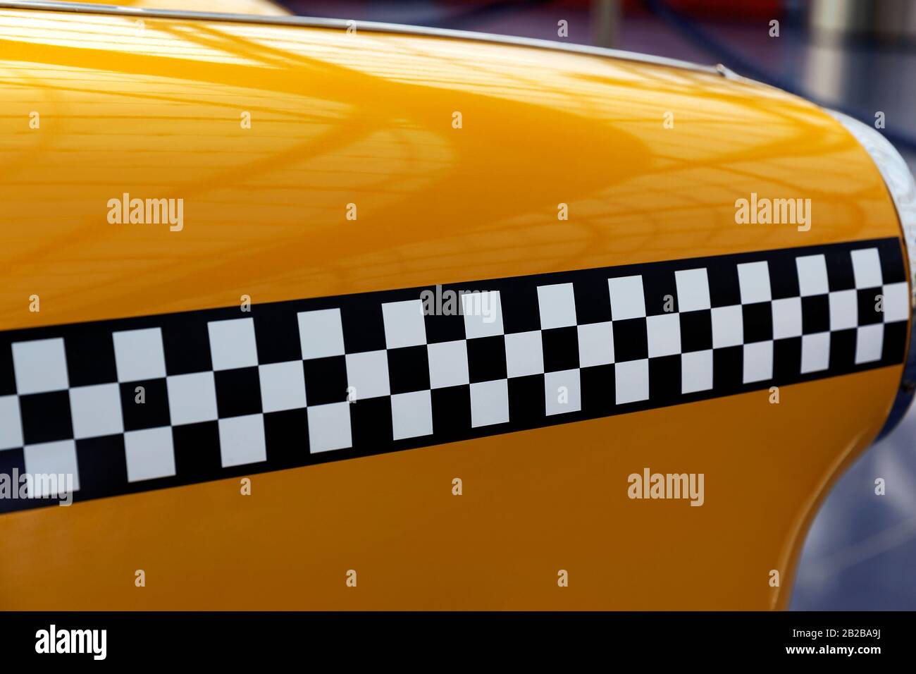checker pattern of an retro taxi auto Stock Photo