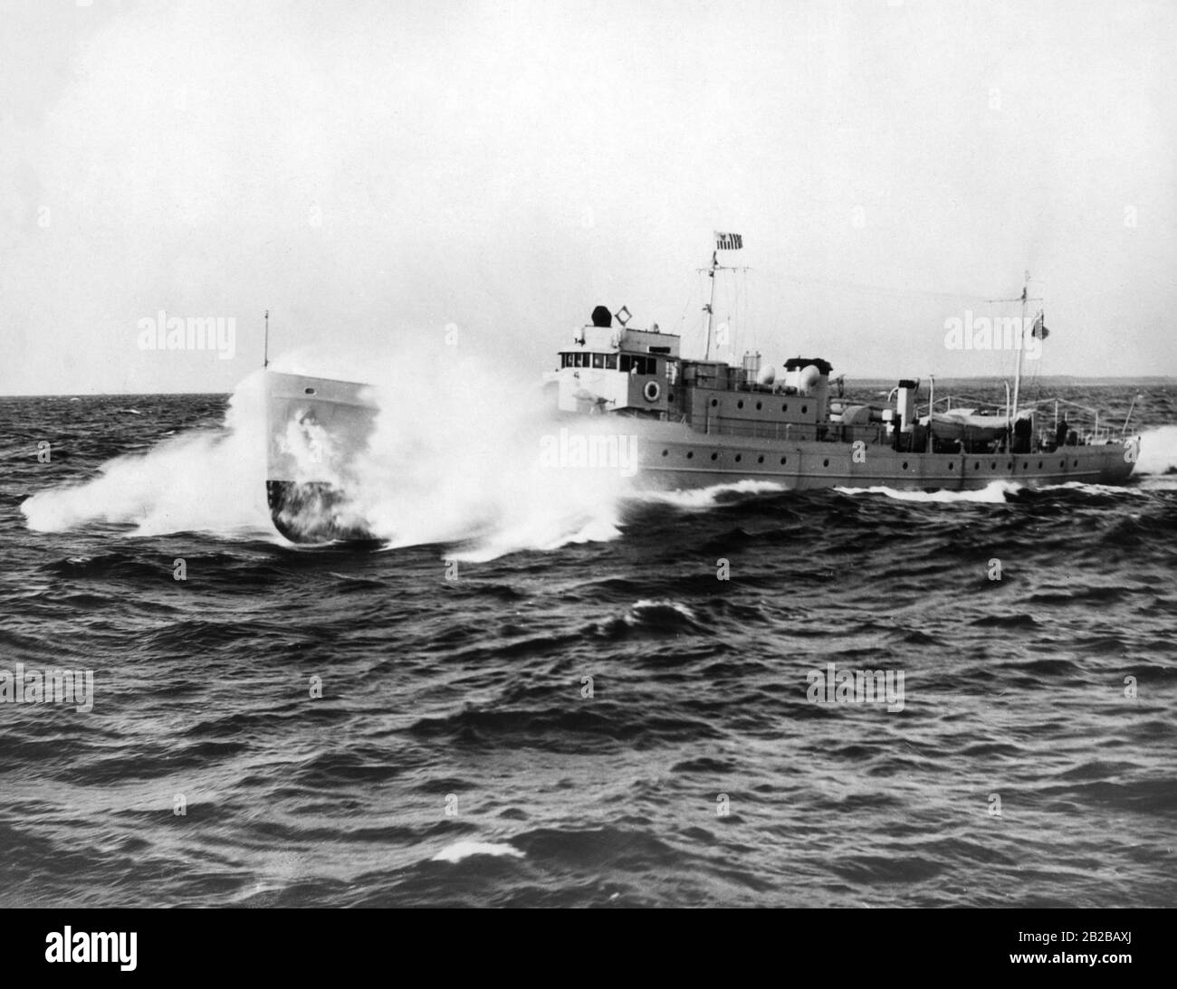 Prohibition: Ship (built by the Bath Iron Works) of the coast guard in Maine, to catch alcohol-smugglers. Stock Photo