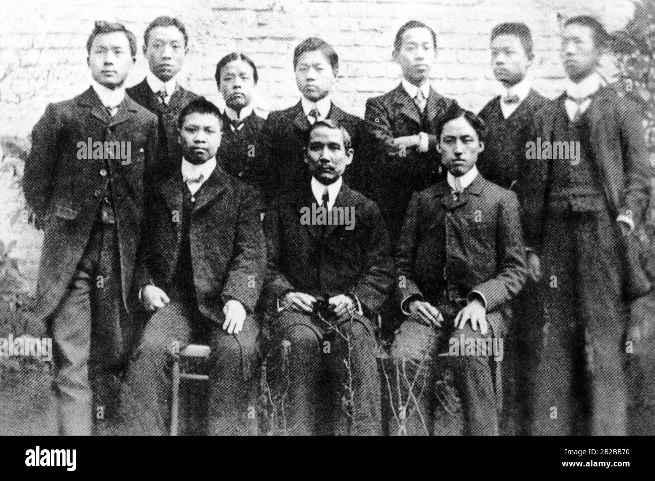 The Chinese Revolutionary Committee during the Chinese Revolution with its leader Sun Yat-sen (front, center). Stock Photo