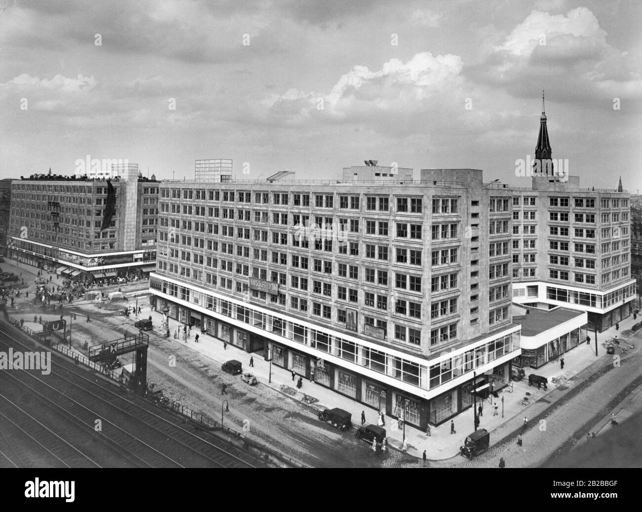 Aerial view of the Berlin Alexanderplatz Stock Photo Alamy