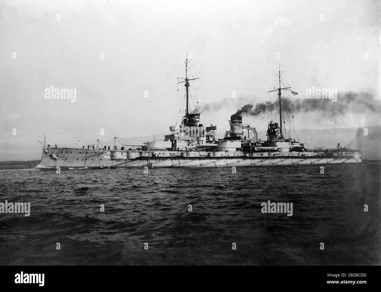 The SMS Westfalen was the second ship of the Nassau-class, a class of four dreadnoughts of the Kaiserliche Marine (Imperial Navy). Stock Photo