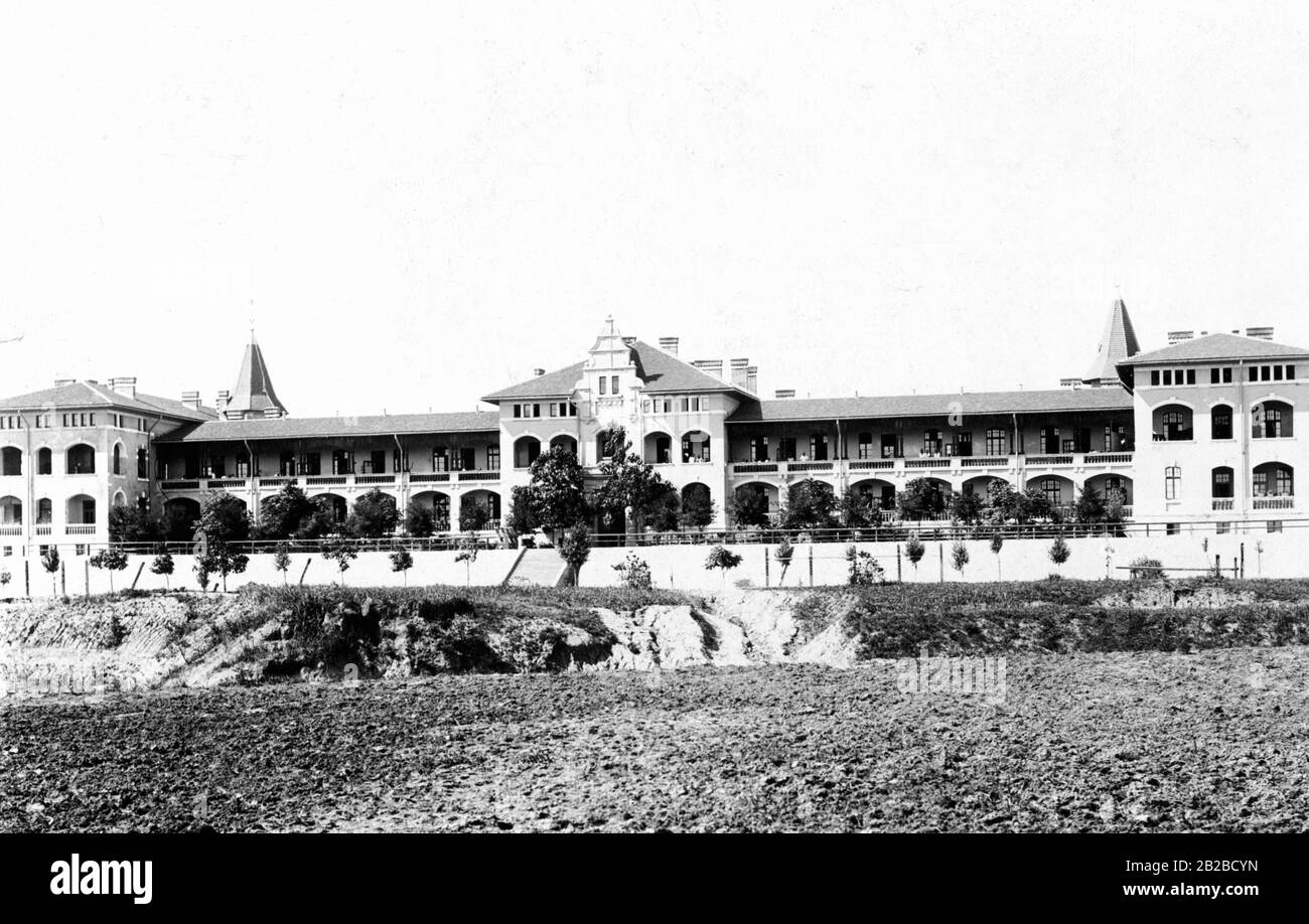 German military facility in the Kiautschou concession in Tsingtau. Stock Photo