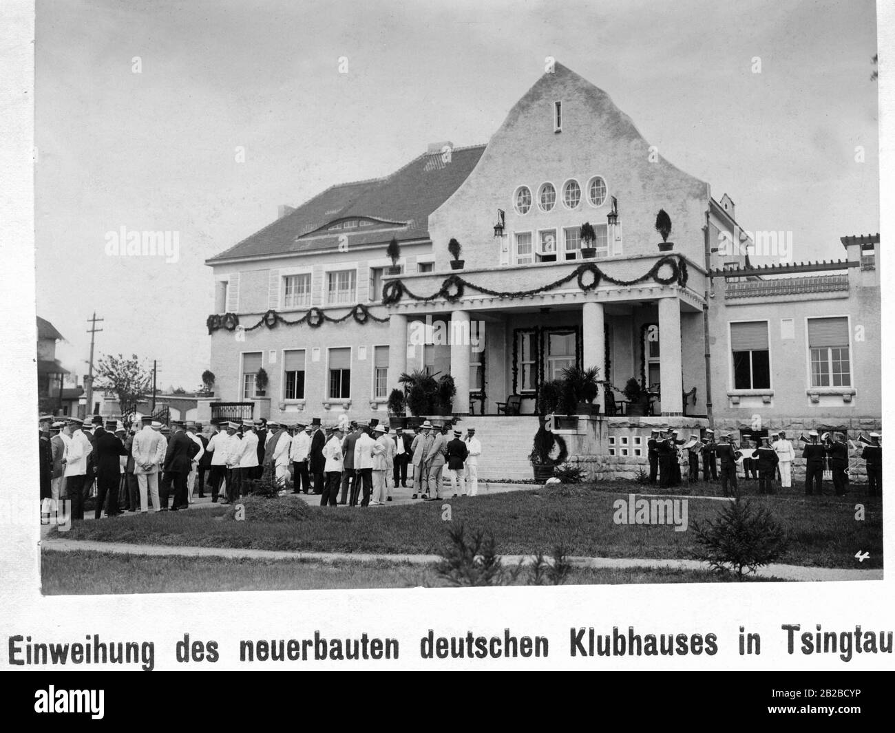 Inauguration of the newly built German clubhouse in Tsingtau. Stock Photo