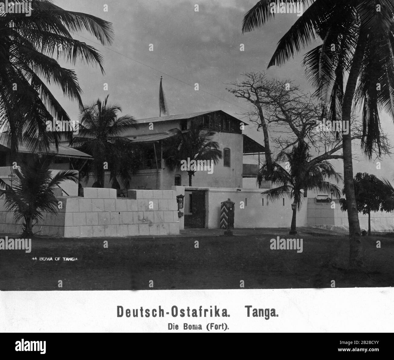 The boma of Tanga. Boma is an expression of the Swahili language for a fortified building. In the colonial period, the seats of the administrations were usually located here, so that the term was gained currency for the local administrative seats. Undated photo. Stock Photo