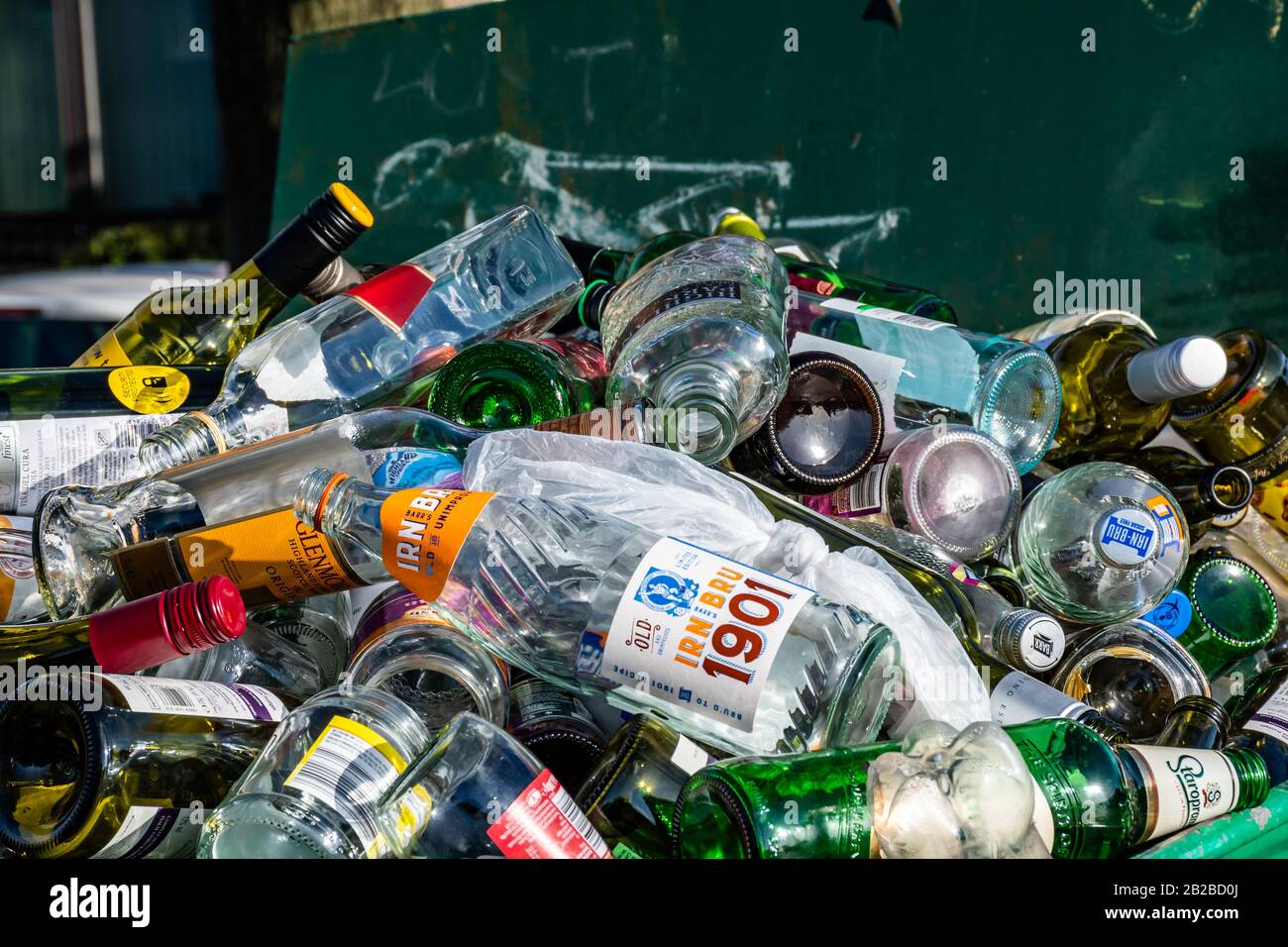 Glass recycling in Glasgow Stock Photo Alamy