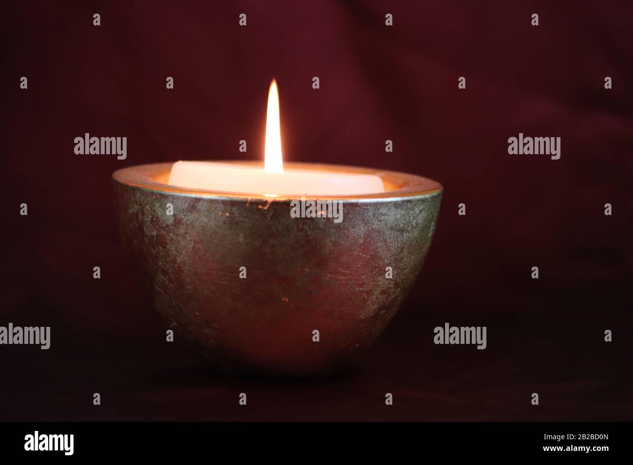 Round candle and flame Stock Photo Alamy