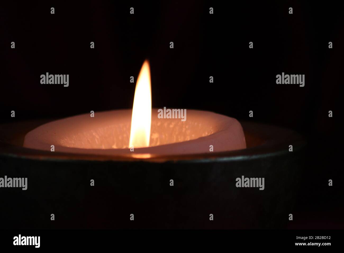 Round candle and flame Stock Photo Alamy