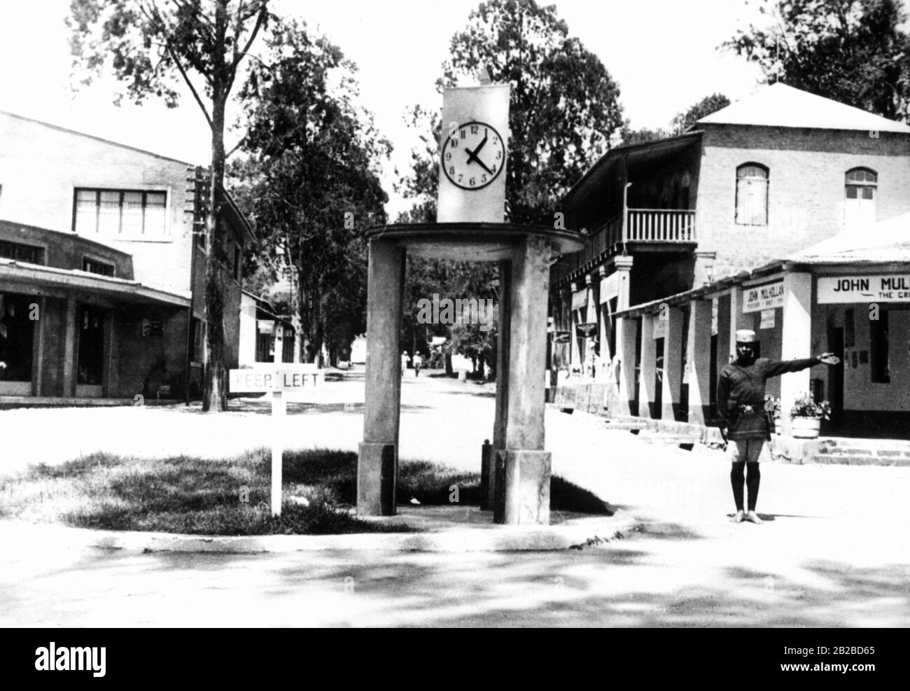 The main square of Arusha in the English colony in today's Tanzania. Previously, the region was under German colonial administration. Stock Photo