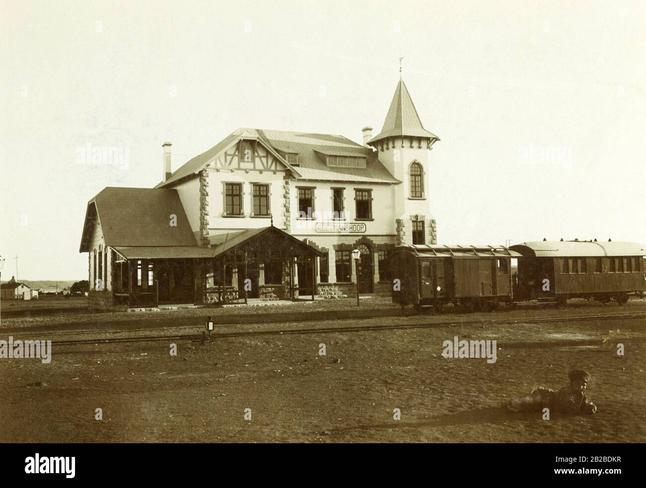 Station building in Keetmanshoop in German South West Africa. Stock Photo