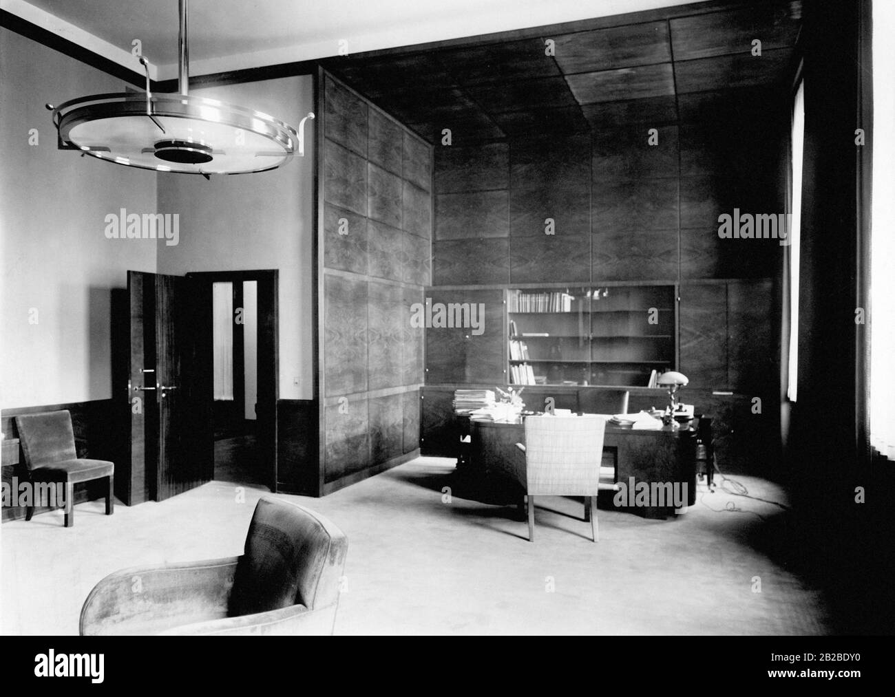 It depicts the office of the State Secretary of the German Reich, which is located in the New Reich Chancellery in Berlin. Stock Photo