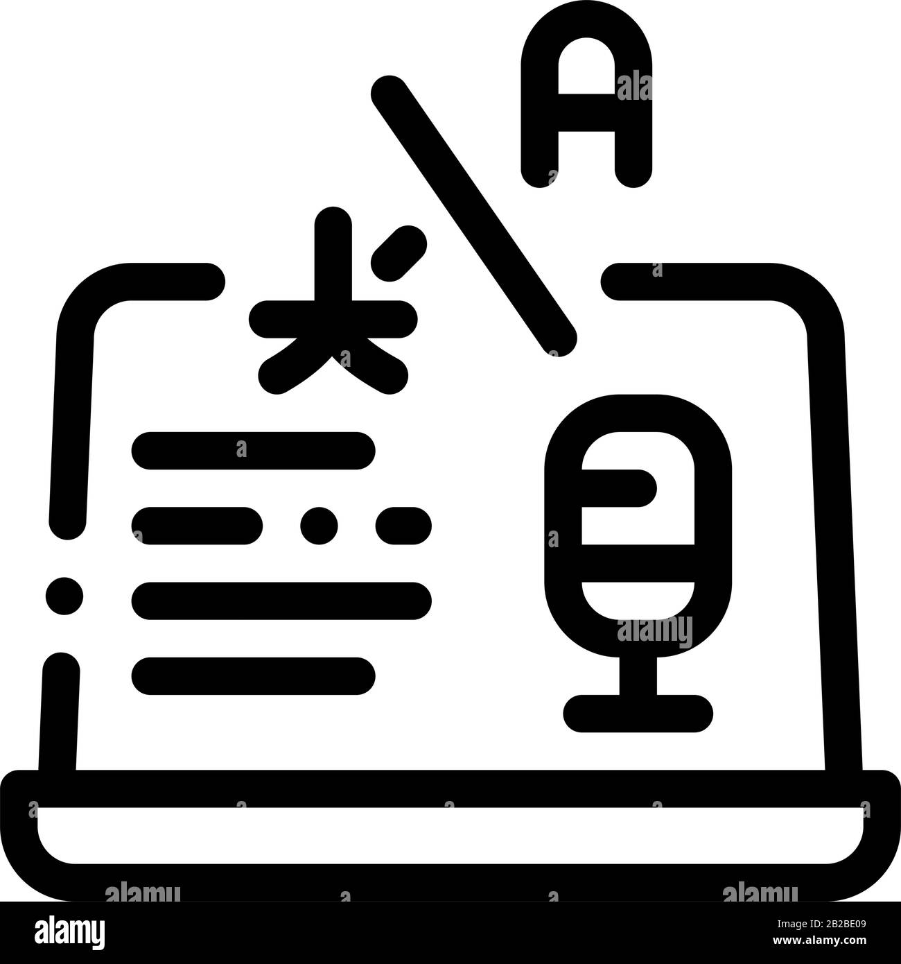 Laptop Translation Program Icon Thin Line Vector Stock Vector Image ...