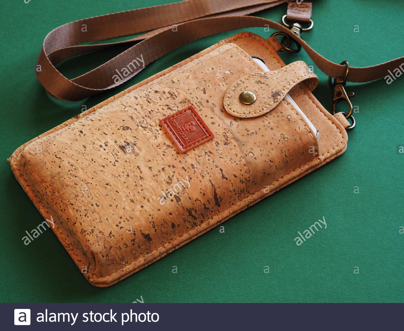 Leather Keyring Engraved Coimbra City Portugal Flag