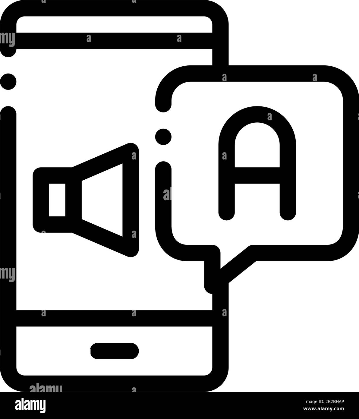 Smartphone Translator App Icon Thin Line Vector Stock Vector Image ...
