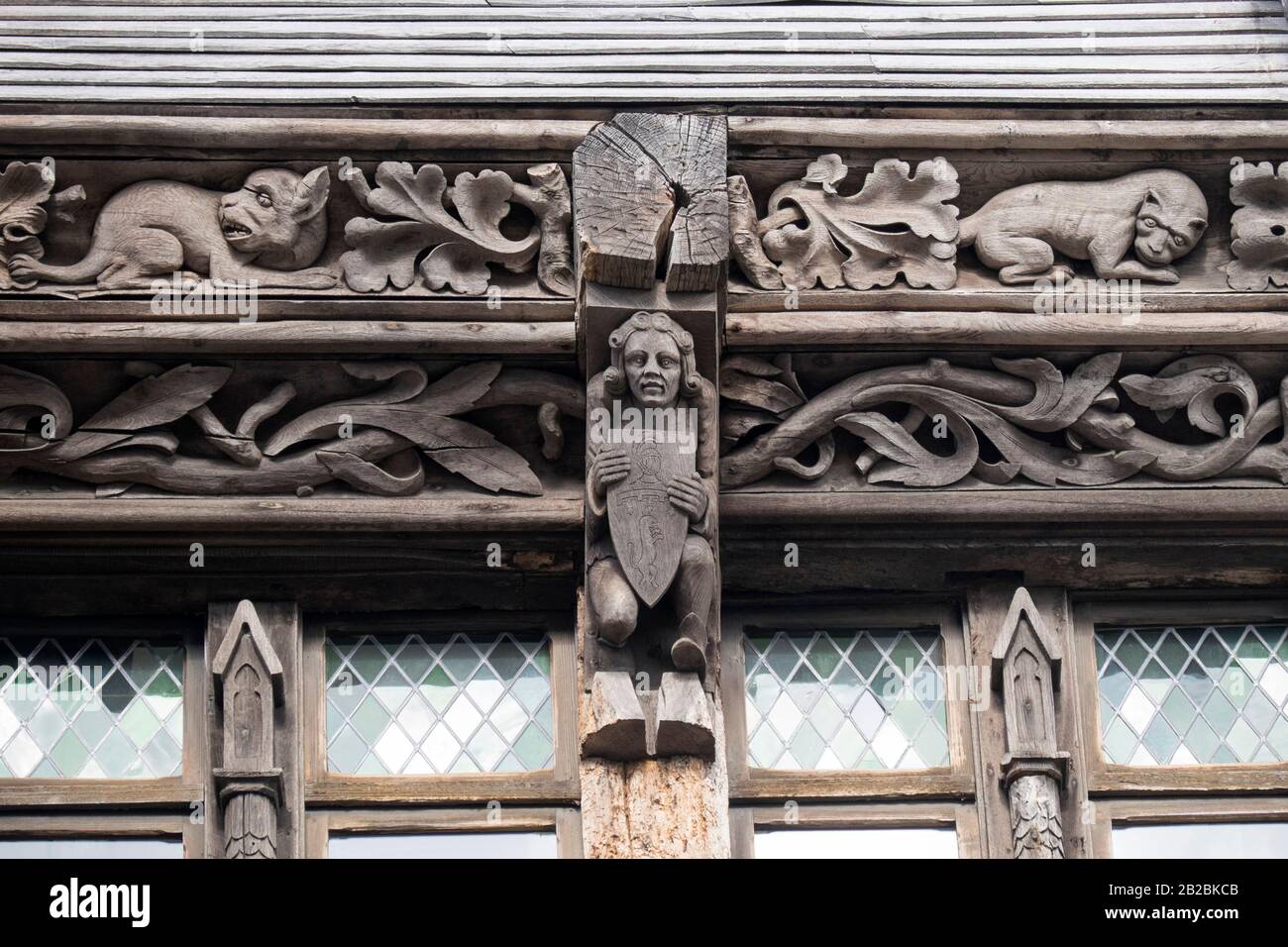 detail of the manor “Manoir de la Salamandre” in Etretat, on the Alabaster Coast Stock Photo