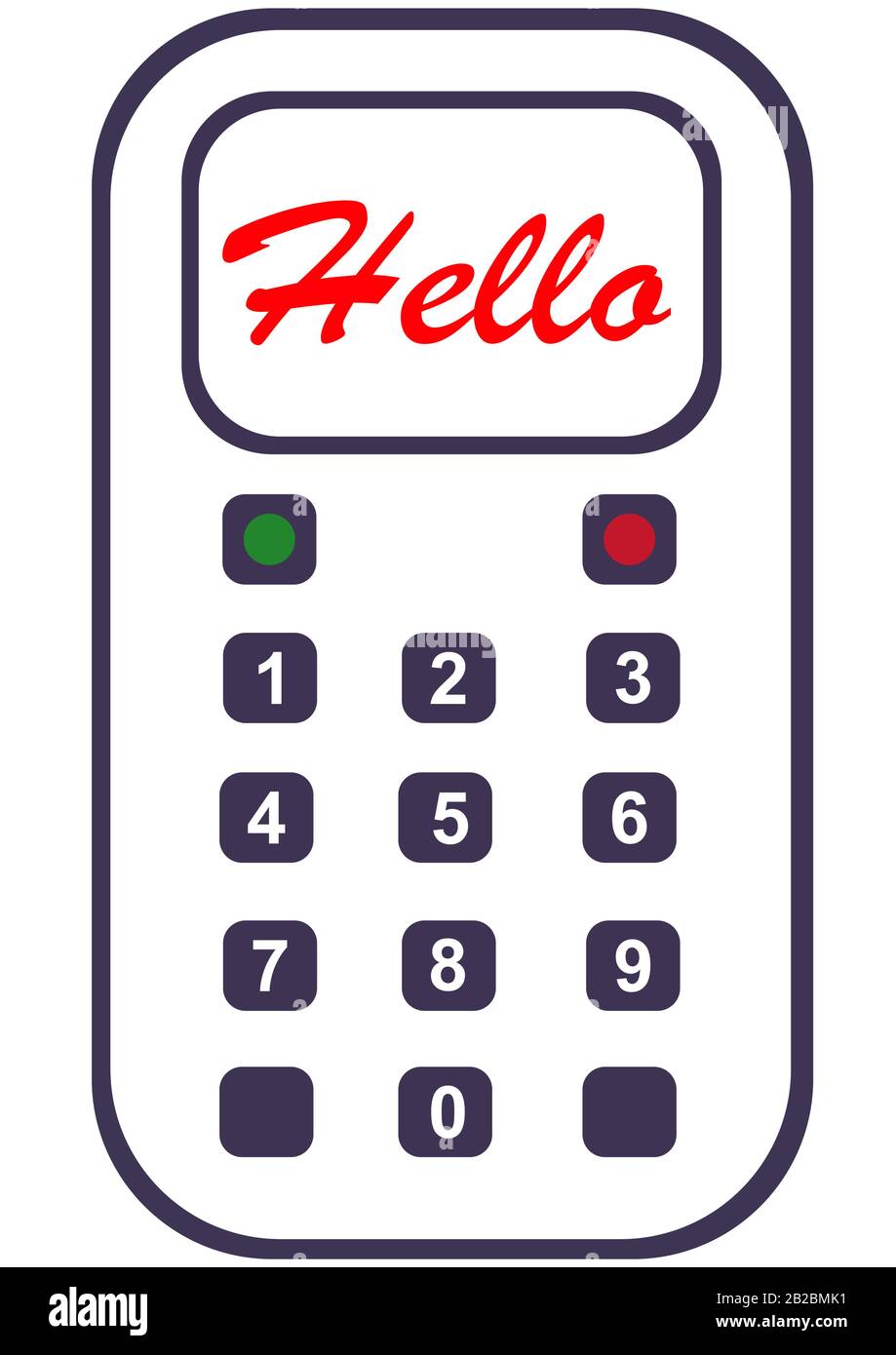 Mobile phone with buttons on a white background Stock Vector Image ...