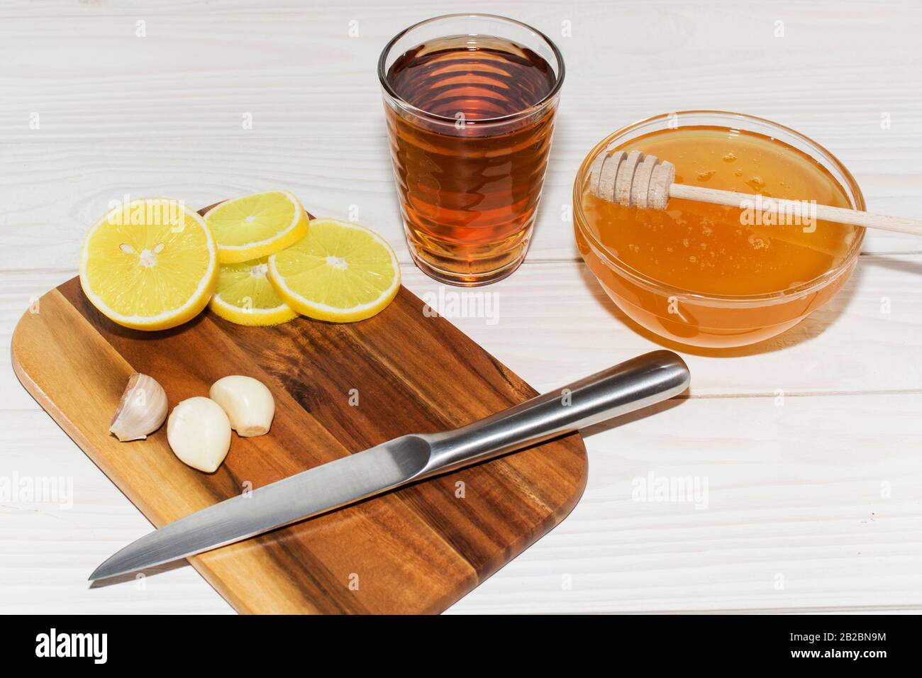 Honey, garlic, lemon natural medicine healthy food Stock Photo Alamy