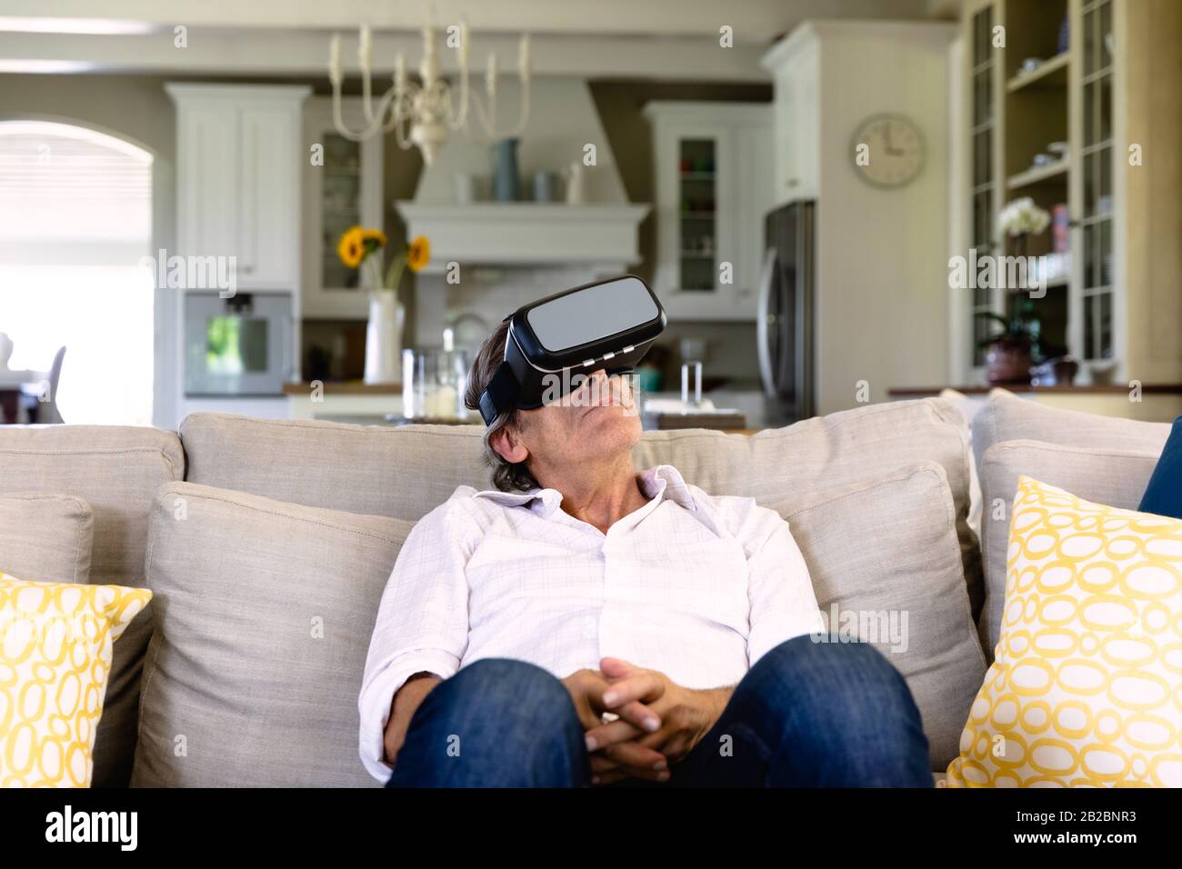 Man spending time at home Stock Photo